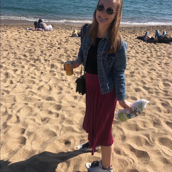 J Crew pleated pink midi skirt - Picture 2 of 2